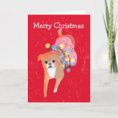 Hond met kerstverlichting Kaart (Voorkant)