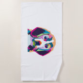 Hond met kleurrijke strandlaken (Voorkant)