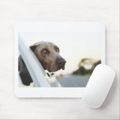 Hond met kop uit een raam muismat (Met muis)