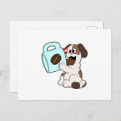 Hond met kopje koffie briefkaart (Voorkant / Achterkant)
