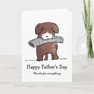 Hond met krantenkaart Vaderdag Kaart
