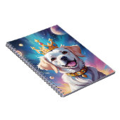Hond met kroon in de ruimte notitieboek (Rechterzijde)