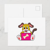 Hond met laptop briefkaart (Voorkant / Achterkant)