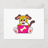 Hond met laptop briefkaart (Voorkant)