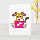 Hond met laptop kaart (Gele Bloem)