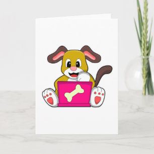 Hond met laptop kaart