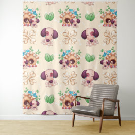 Hond met lief patroon wandkleed