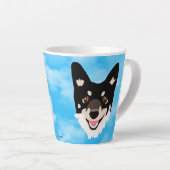 hond met lucht latte mok (Rechterhoek)