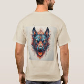 Hond met modern abstract ontwerp t-shirt (Achterkant)