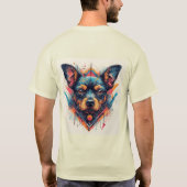 Hond met modern abstract ontwerp t-shirt (Achterkant)