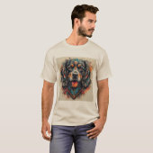 Hond met modern abstract ontwerp t-shirt (Voorkant volledig)
