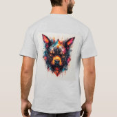 Hond met modern abstract ontwerp t-shirt (Achterkant)