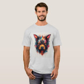 Hond met modern abstract ontwerp t-shirt (Voorkant volledig)