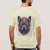 Hond met modern abstract ontwerp t-shirt (Achterkant)