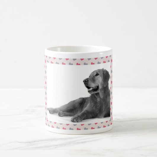 Hond met mooie harten koffiemok (Center)