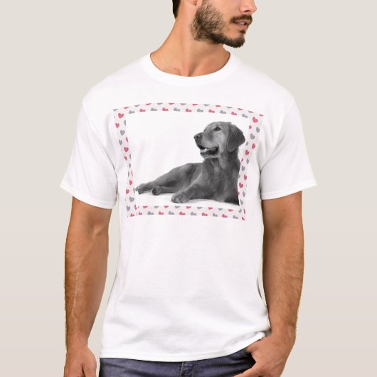 Hond met mooie harten t-shirt (Voorkant)