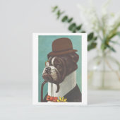  hond met Pet en monocle Briefkaart (Staand voorkant)
