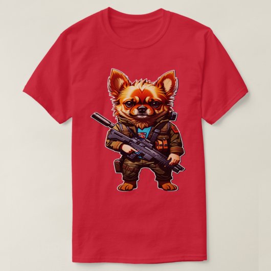 Hond met pistool t-shirt (Design voorkant)