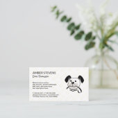Hond met riem | Hondenbotpatroon Visitekaartje (Staand voorkant)