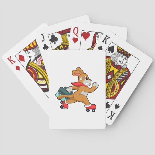 Hond met rollerschaatsen pokerkaarten (Achterkant)