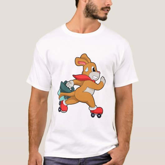 Hond met rollerschaatsen t-shirt (Voorkant)