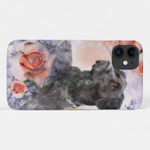 Hond met Rozen Case-Mate iPhone Case (Achterkant (horizontaal))