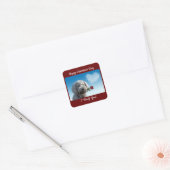 Hond met Rozen Valentijn Vierkante Sticker (Envelop)