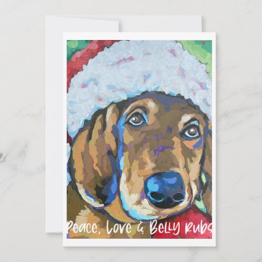 Hond met Santa Hat vakantiebriefkaart Notitiekaartje (Voorkant)
