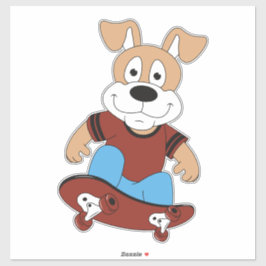 hond met skateboard Aangepast gesneden vinylSticke Sticker