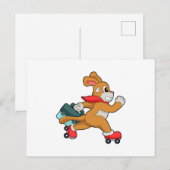 Hond met skeelers briefkaart (Voorkant / Achterkant)