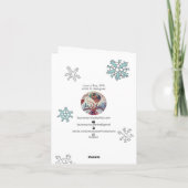 Hond met sneeuwvlokken feestdagen kaart (Achterkant)