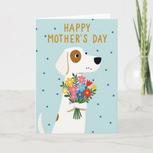 Hond met Stippen Bloemen Kaart