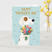 Hond met Stippen Bloemen Kaart (Gele Bloem)