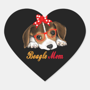 Hond met Stropdas en schimmels Hart Sticker