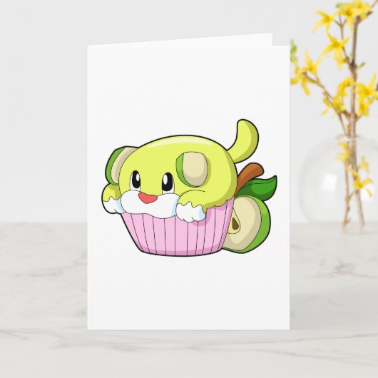 Hond met Taart Kaart (Gele Bloem)