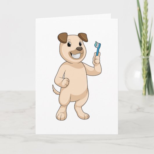 Hond met Tandenborstel Kaart (Voorkant)