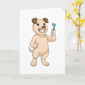 Hond met Tandenborstel Kaart (Gele Bloem)