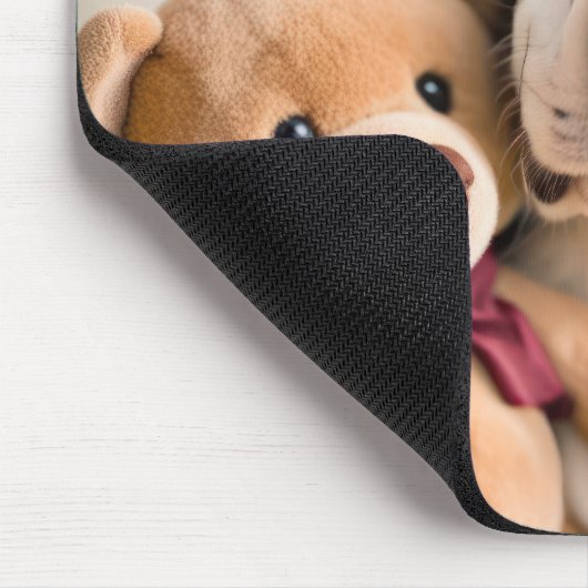 Hond met teddybeer muismat (Hoek)