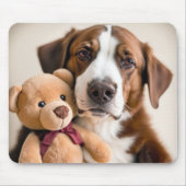 Hond met teddybeer muismat (Voorkant)