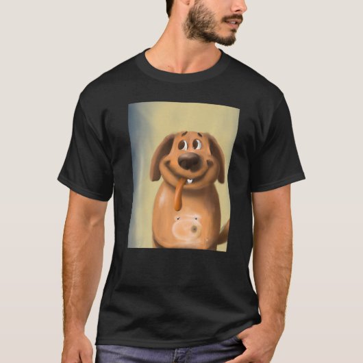 Hond met tong en tong t-shirt (Voorkant)