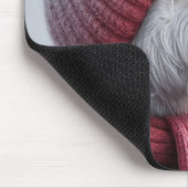 Hond met tong op bevroren paal muismat (Hoek)