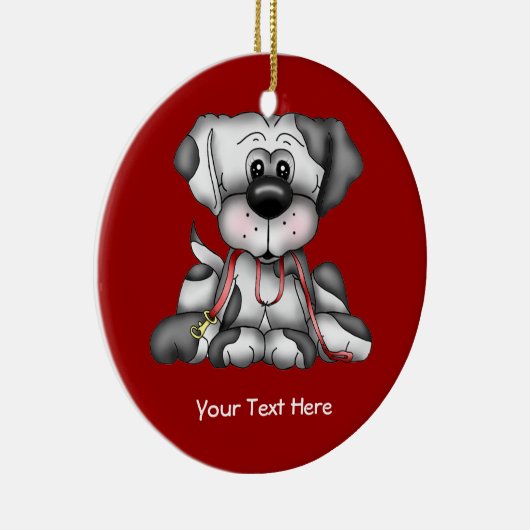 Hond met uitloop () keramisch ornament (Rechts)