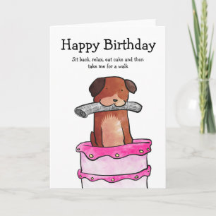 Hond met verjaardagskaart taart kaart