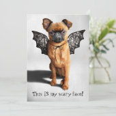 Hond met vleermuisvleugels kaart (Staand voorkant)