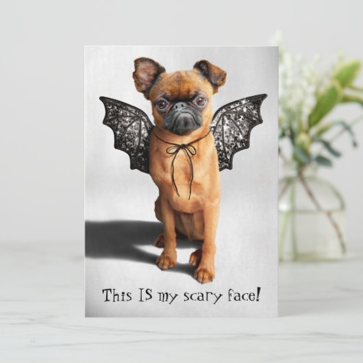 Hond met vleermuisvleugels kaart (Staand voorkant)