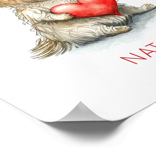 Hond met Waterverf-wand voor kinderen Poster (Hoek)