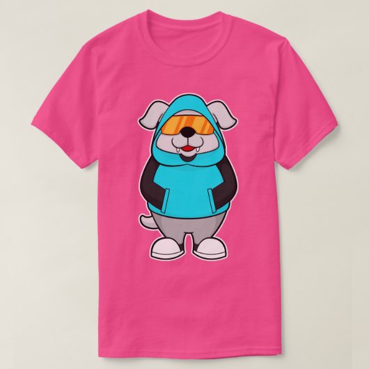 Hond met zonnebril 2 t-shirt (Design voorkant)