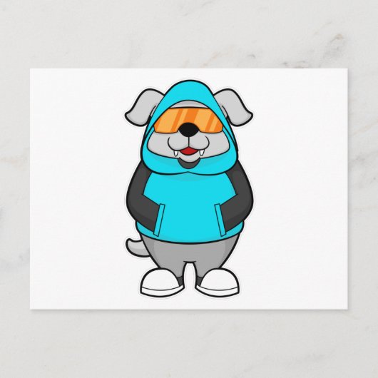 Hond met zonnebril briefkaart (Voorkant)