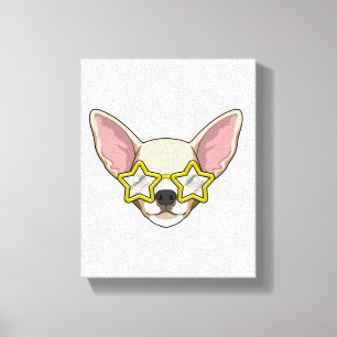 hond met zonnebril canvas afdruk