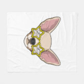 hond met zonnebril fleece deken (Voorkant (Horizontaal))